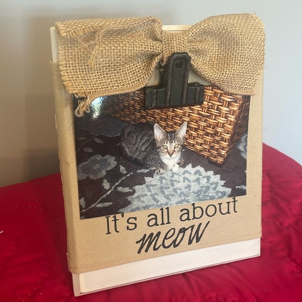 Tabletop clipboard kitty cat frame